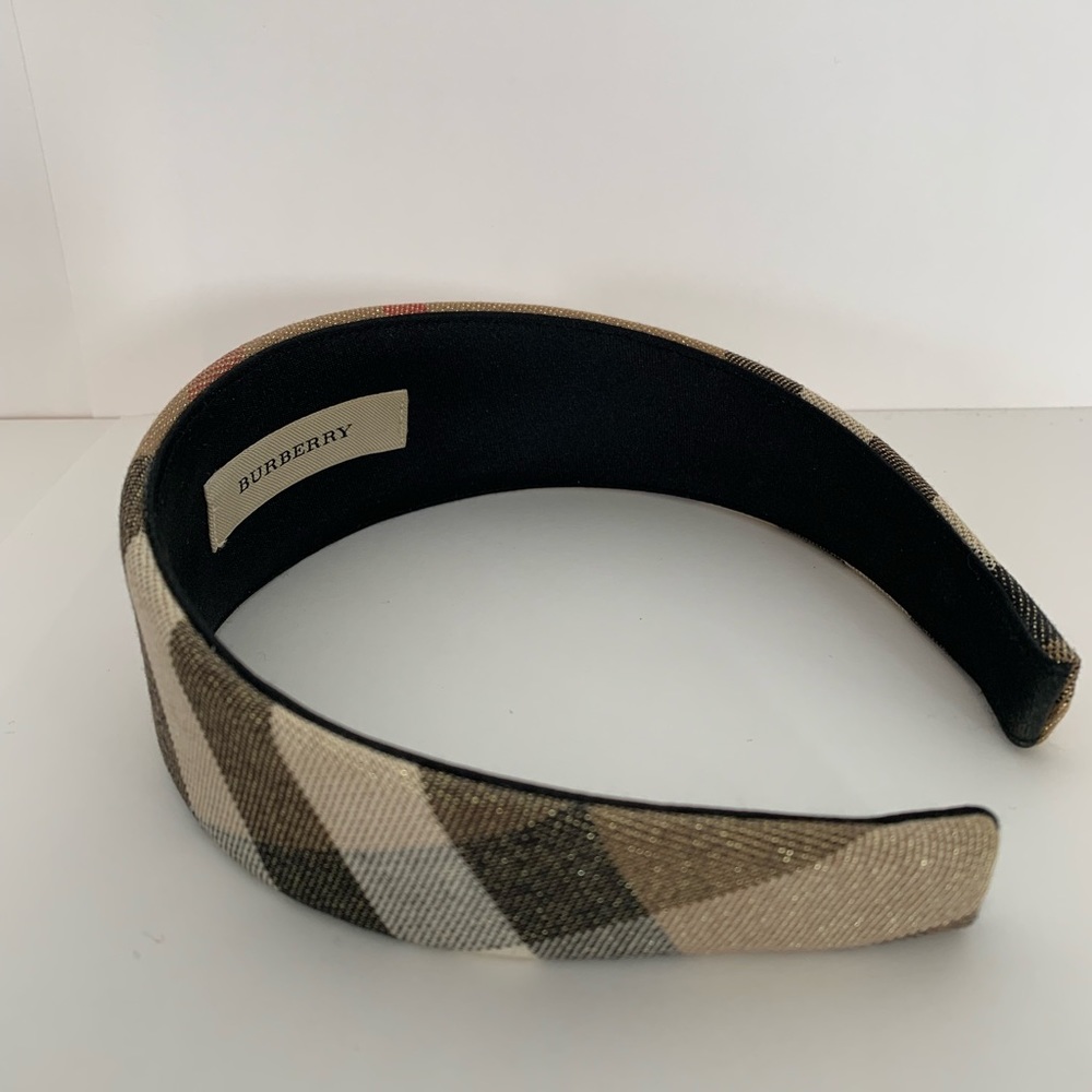 Burberry Headband ( cream, tan, black, red, and gold shimmer)